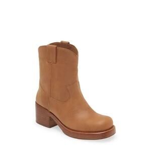 NEW Jeffrey Campbell Size 10 RIDIN Cowboy Ankle Boots Light Brown Chunky Heel